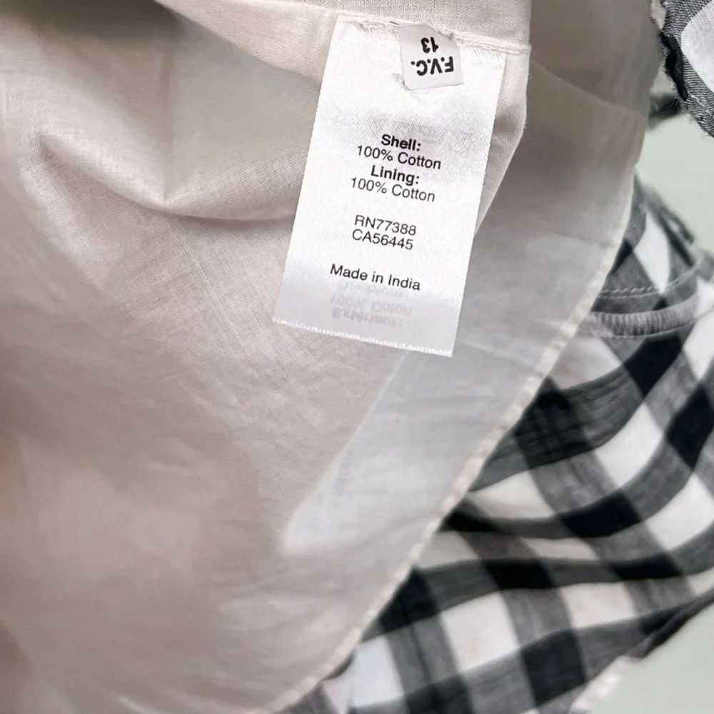 NWT J. Crew Factory Black and White Gingham Dress with Ruffle Hem - Picture 5 of 6